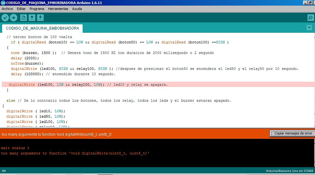 Arduino en funcionamiento (captura)