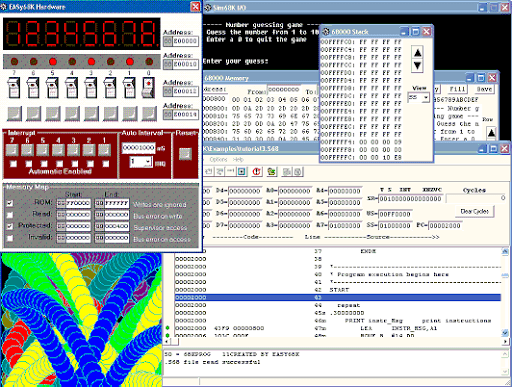 Easy68k en funcionamiento (captura)
