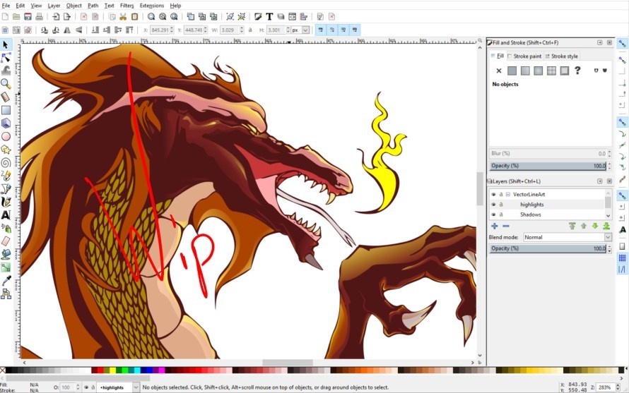 inkscape en funcionamiento (captura)