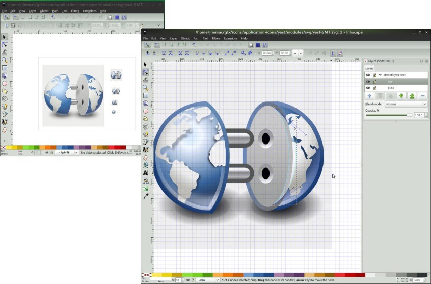 inkscape en funcionamiento (captura)