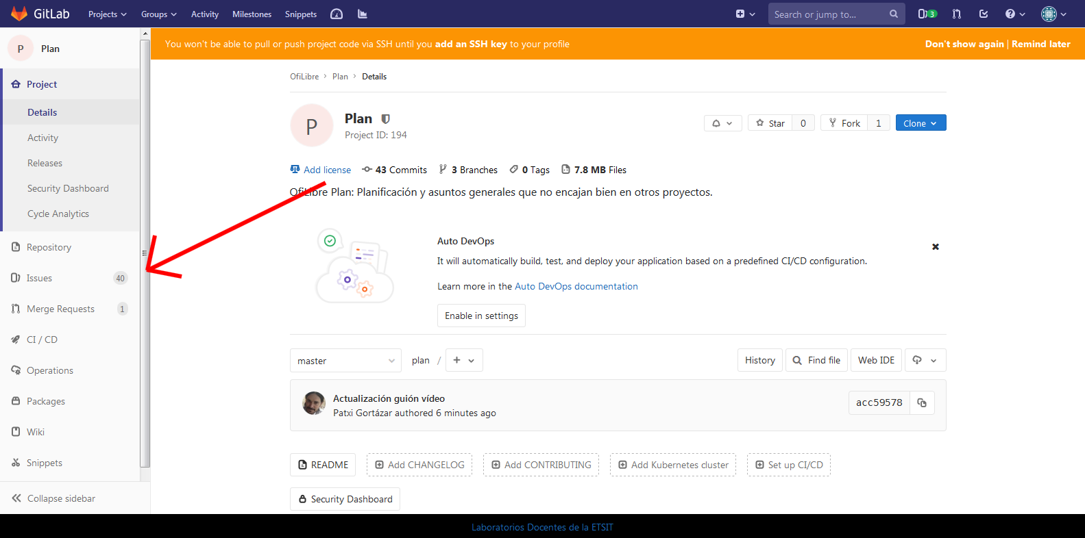 Tickets en GitLab • OfiLibre URJC
