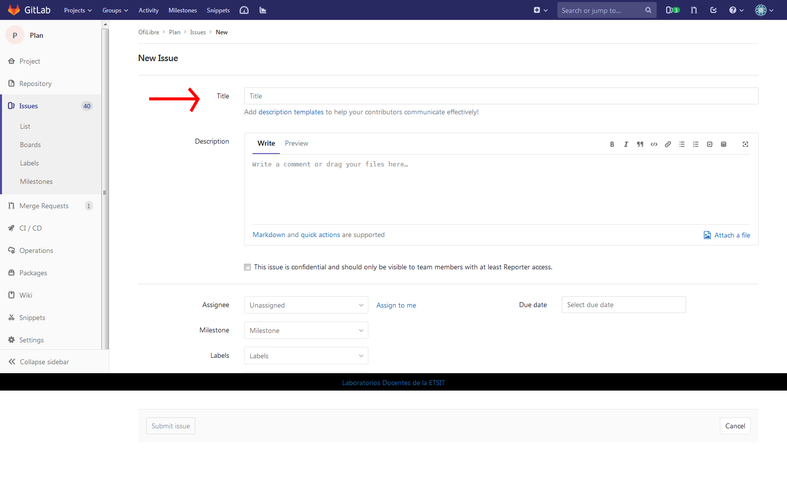 Tickets en GitLab • OfiLibre URJC